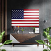 American Flag Brushed Aluminium Dibond Wall Art.